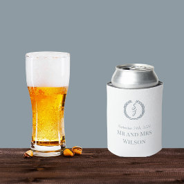 Porta-lata Casamento Branco de Monograma e Verruga Negra