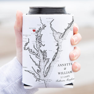 Porta-lata Casamento Branco Elegante de Baltimore Maryland