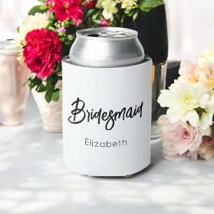 Porta-lata Casamento Branco Negro de Bridesmaid