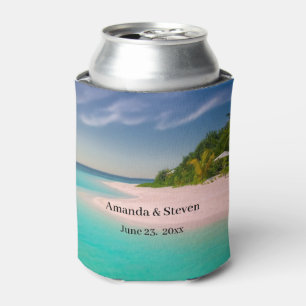 Porta-lata Casamento Cênico na Praia Tropical Oceano Aquamari