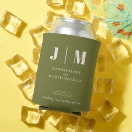 Porta-lata Casamento com Bebida Verde Oliva