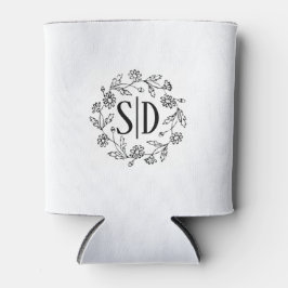 Porta-lata Casamento com contorno de margarida floral simples