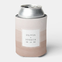 Porta-lata Casamento com Efeito Ombre Bege Aquarela
