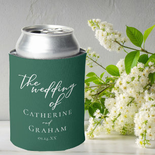 Porta-lata Casamento da Floresta Verde Esmeralda Personalizad