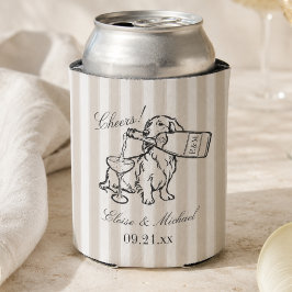 Porta-lata Casamento Dachshund com Desenho à Mão de Listra Cl