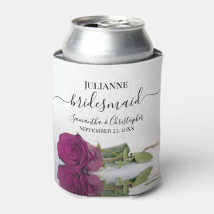 Porta-lata Casamento de Bridesmaid Magenta Plum Rosa Elegante