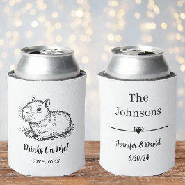 Porta-lata Casamento de Capivara Personalizado