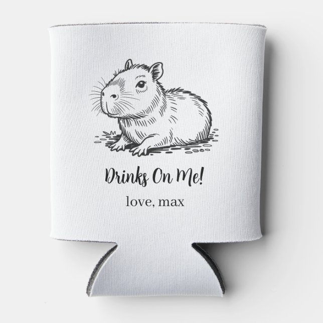 Porta-lata Casamento de Capivara Personalizado (Frente)