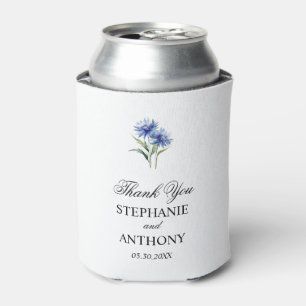 Porta-lata Casamento de Cornflower WIldflower, cor d'água rox