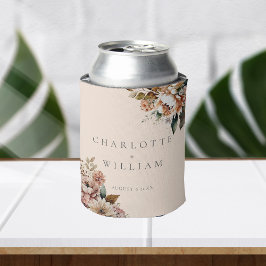 Porta-lata Casamento de Flores de Aquarela de Creme Autumn