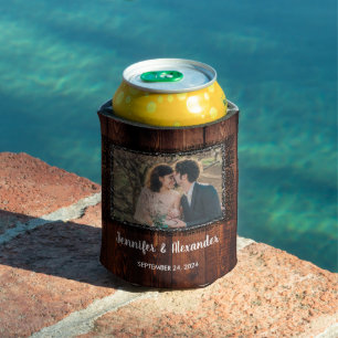 Porta-lata Casamento de folhas de aquarela