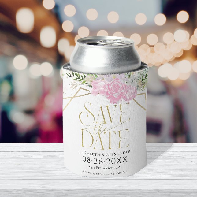 Porta-lata Casamento De Gilded Wildflower Spring Salvar A Dat (Criador carregado)