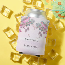 Porta-lata Casamento de Inverno com Aquarela de Pinhas, Pássa