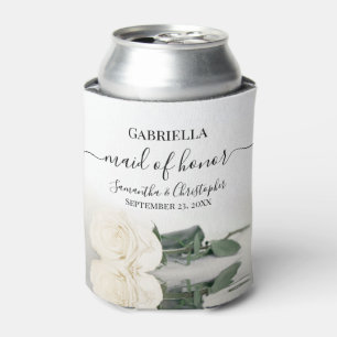 Porta-lata Casamento de Madrinha de casamento de Rosa Branca 