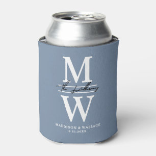 Porta-lata Casamento de Monograma Elegante Minimalista Modern