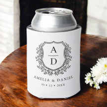 Casamento de Monograma Moderno de Peste Branca Neg