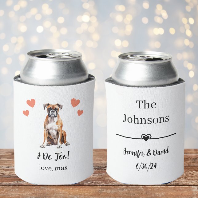 Porta-lata Casamento de Pet com Boxer Personalizado (Criador carregado)