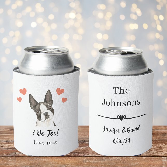 Porta-lata Casamento de Pet Personalizado em Boston Terrier p (Criador carregado)