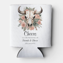 Porta-lata Casamento de Sábado de Crânio Floral de Boho Ocide