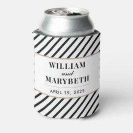 Porta-lata Casamento de Stripe Negra e Branca
