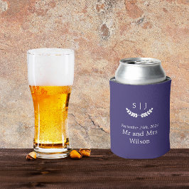 Porta-lata Casamento de Toneladas de Tonelada Azul Monograma 