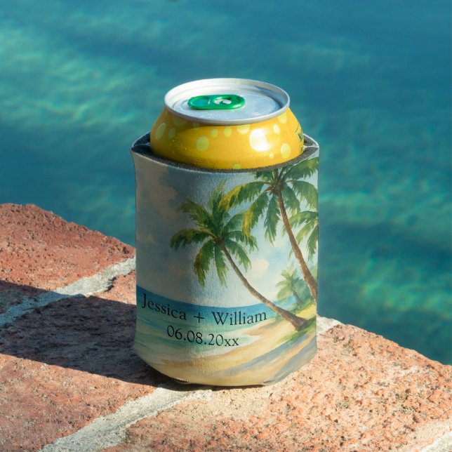 Porta-lata Casamento de Verão na Ilha Tropical Beach (Piscina in situ)