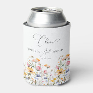 Porta-lata Casamento de Watercolor Meadow Wildflower Cheers