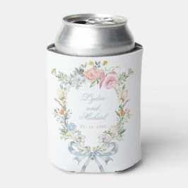 Porta-lata Casamento do Monograma de Fora Floral Elegante