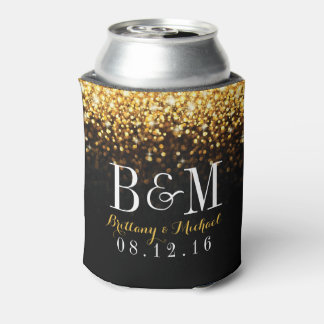 Porta-lata Casamento Dourado de Glitz Negro Hollywood