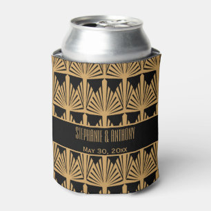 Porta-lata Casamento Dourado e preto do teste padrão do art