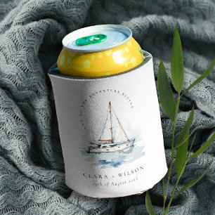 Porta-lata Casamento Elegante Dusky Sailboat Yacht Seascape