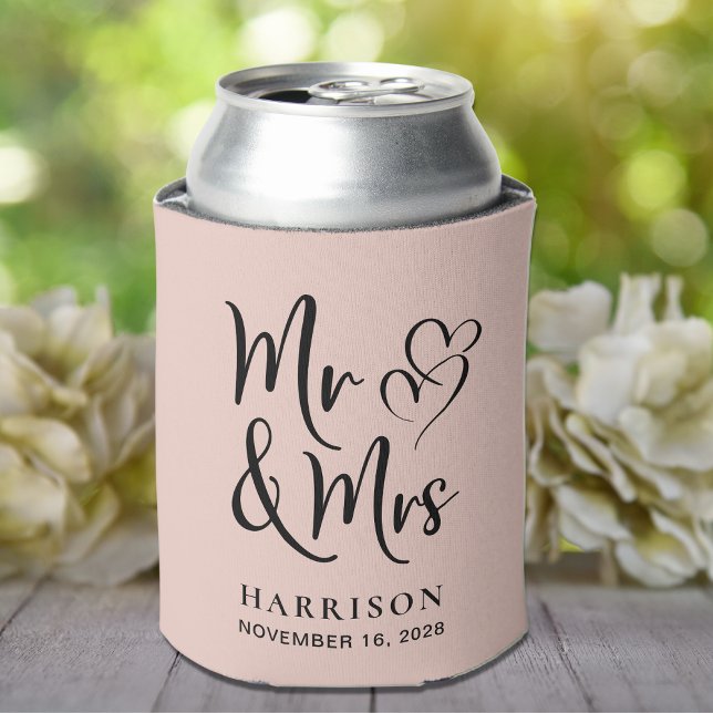 Porta-lata Casamento Favorece Sr. Blush Pink (Criador carregado)