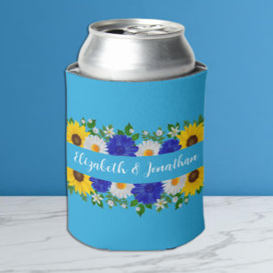 Porta-lata Casamento Floral Azul Céu de Verão