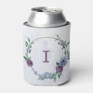 Porta-lata Casamento floral azul roxo empoeirado