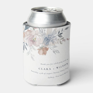 Porta-lata Casamento Floral de Cor de Água com Blush Chic