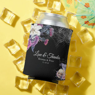 Porta-lata Casamento Floral Esqueleto Gótico Roxo Elegante