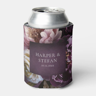 Porta-lata Casamento Floral Roxo Maximalista Elegante
