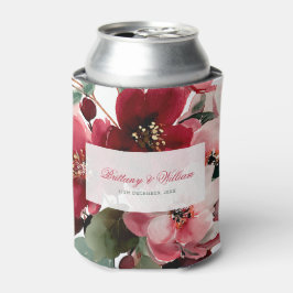 Porta-lata Casamento Floral Vermelho com Tema de Natal