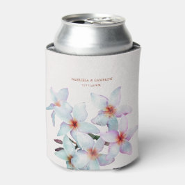 Porta-lata Casamento Floral Watercolor Frangipani Terracotta