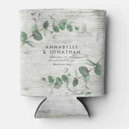 Porta-lata casamento foliar de eucalipto de madeira branca