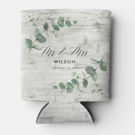 Porta-lata casamento foliar de eucalipto de madeira branca