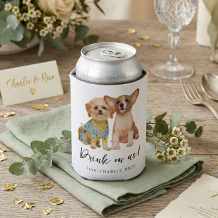 Porta-lata Casamento Foto de Cachorro Pet Minimalista