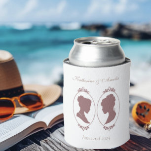 Porta-lata Casamento Lésbico Romântico Regência Cor-de-Rosa