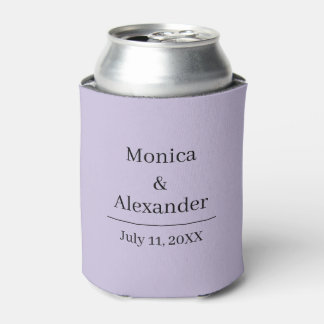 Porta-lata Casamento Lilás Roxo Minimalista Moderno Monograma