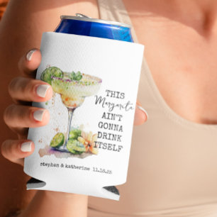 Porta-lata Casamento Margarita Personalizado por Modern Water