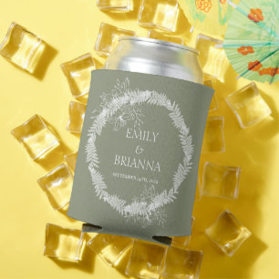 Porta-lata Casamento Minimalista Boho Sage Green