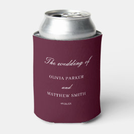 Porta-lata Casamento Minimalista Elegante Burgundy