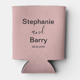 Porta-lata Casamento Minimalista Rosa Poeirento Personalizado