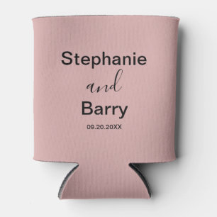 Porta-lata Casamento Minimalista Rosa Poeirento Personalizado