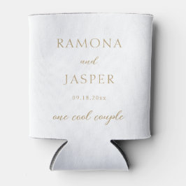 Porta-lata Casamento Moderno Simples Dourado Bold